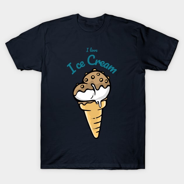 I love ice cream chocolate fudge T-Shirt by InkyArt